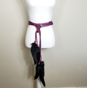 Adrienne Landau Faux Fur Rope Belt